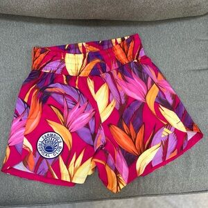 FARM Rio Pink and Orange Floral Athletic Shorts